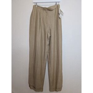 Ralph Lauren Women Linen Blend Pants Size 10‎ Old Money Straight Leg